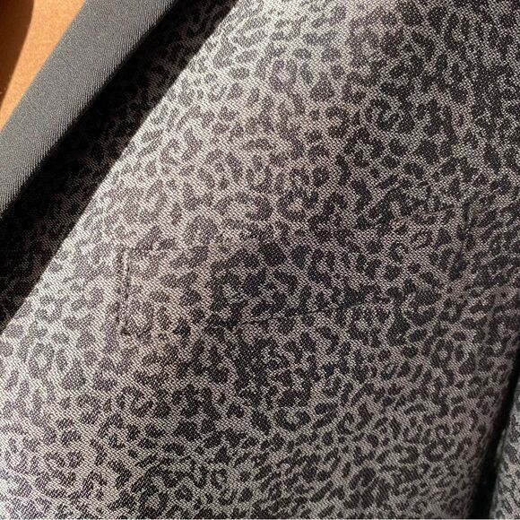 The Kooples Grey Leopard Print Tuxedo Blazer - Picture 9 of 13